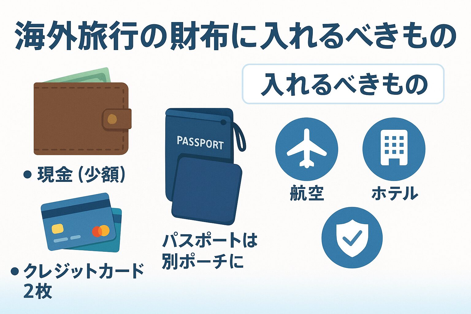海外旅行の財布に入れるべきもの